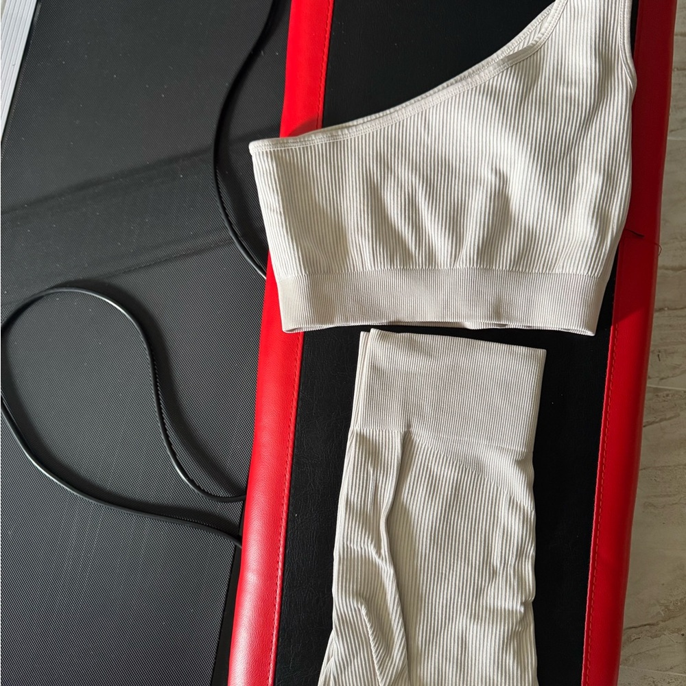 One-Shoulder Ribbed Top and Leggings Set